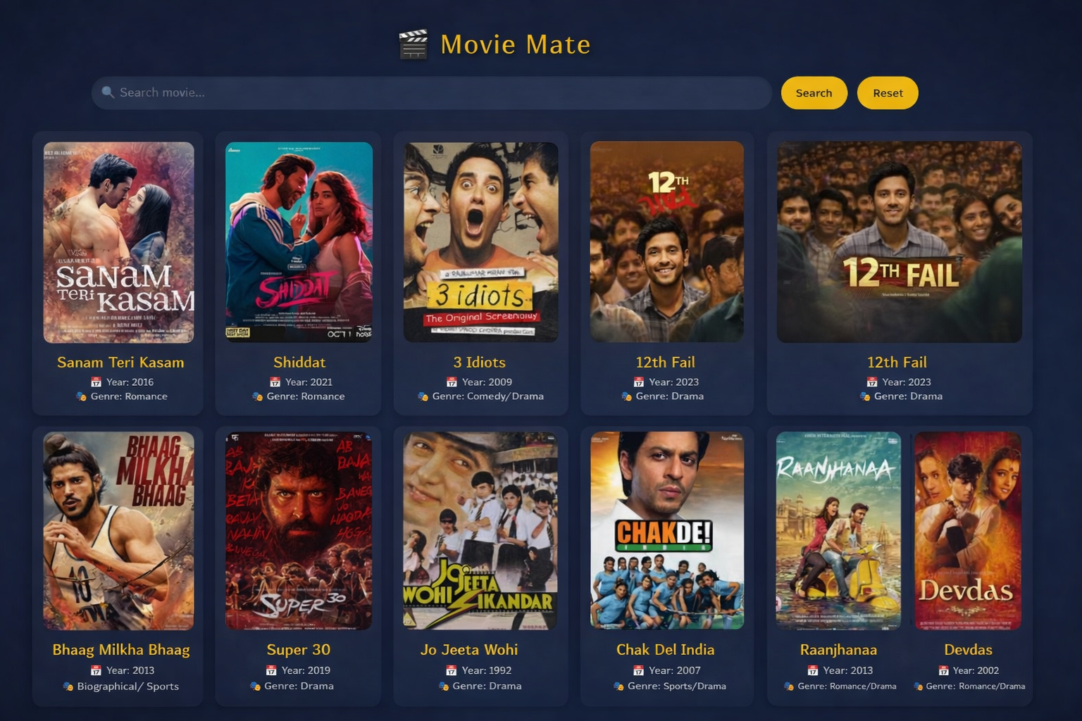 Movie Mate Web App